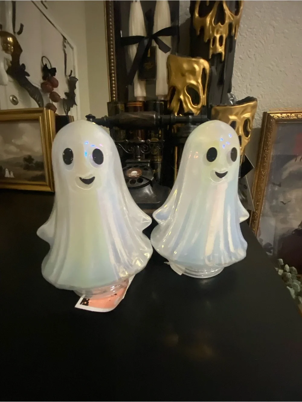 Iridescent White Ghost Ceramic Accent Figurines - Brand: